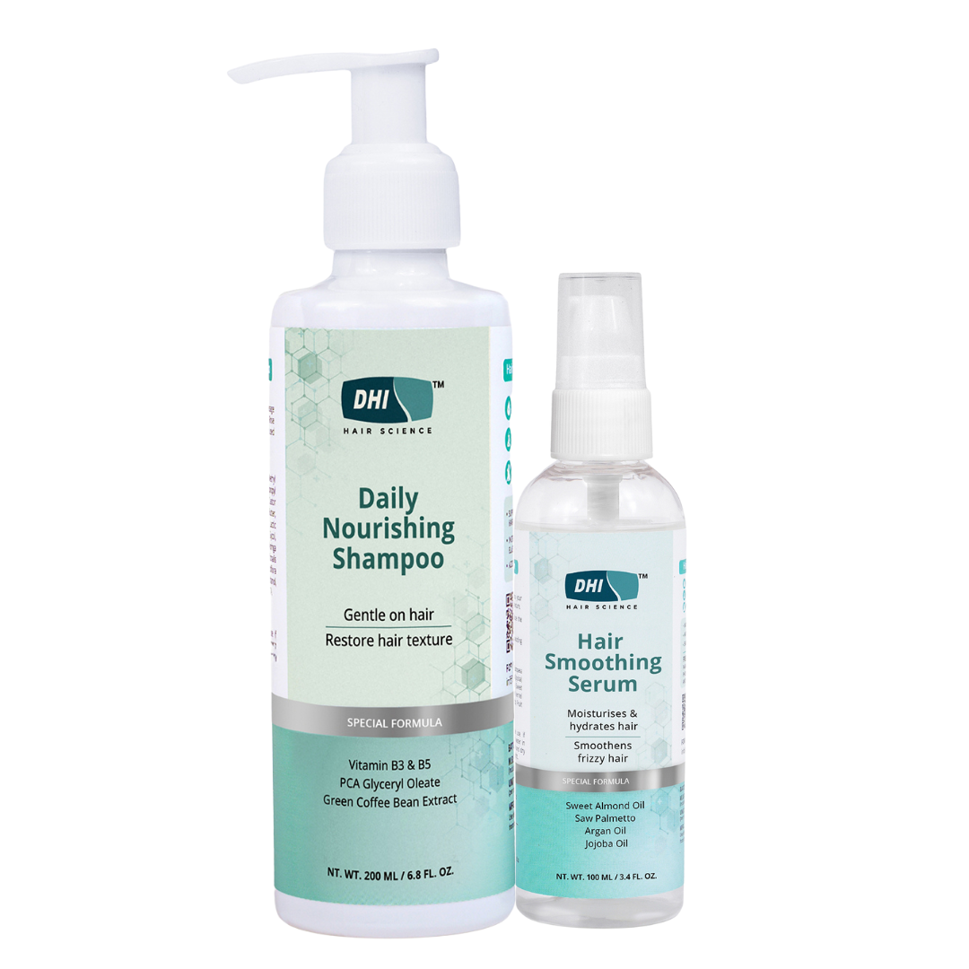 Super Shine Duo with Daily Nourishing Shampoo Enriched with Vitamin B3 & B5 (200ml) + Smoothening Serum with Sweet Almond and Jojoba Oil (100ml)