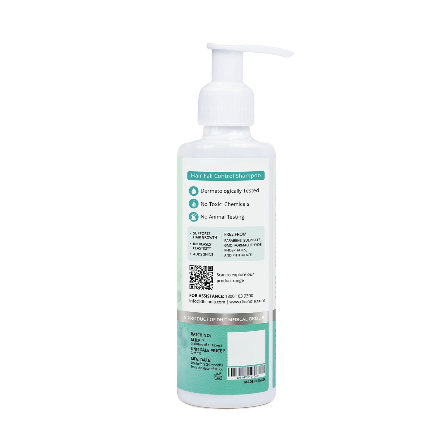 Hair Fall Control Shampoo with Plant based Biotin, Moringa & Rosemary | 200 ml