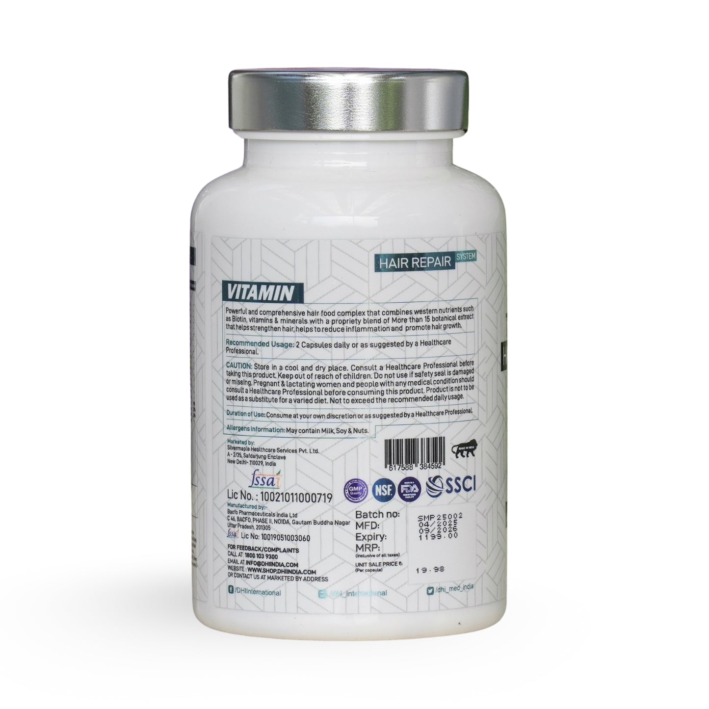 DHI HAIR VITAMIN- 60 Capsules | DHT BLOCKER- 60 Capsules (Combo)