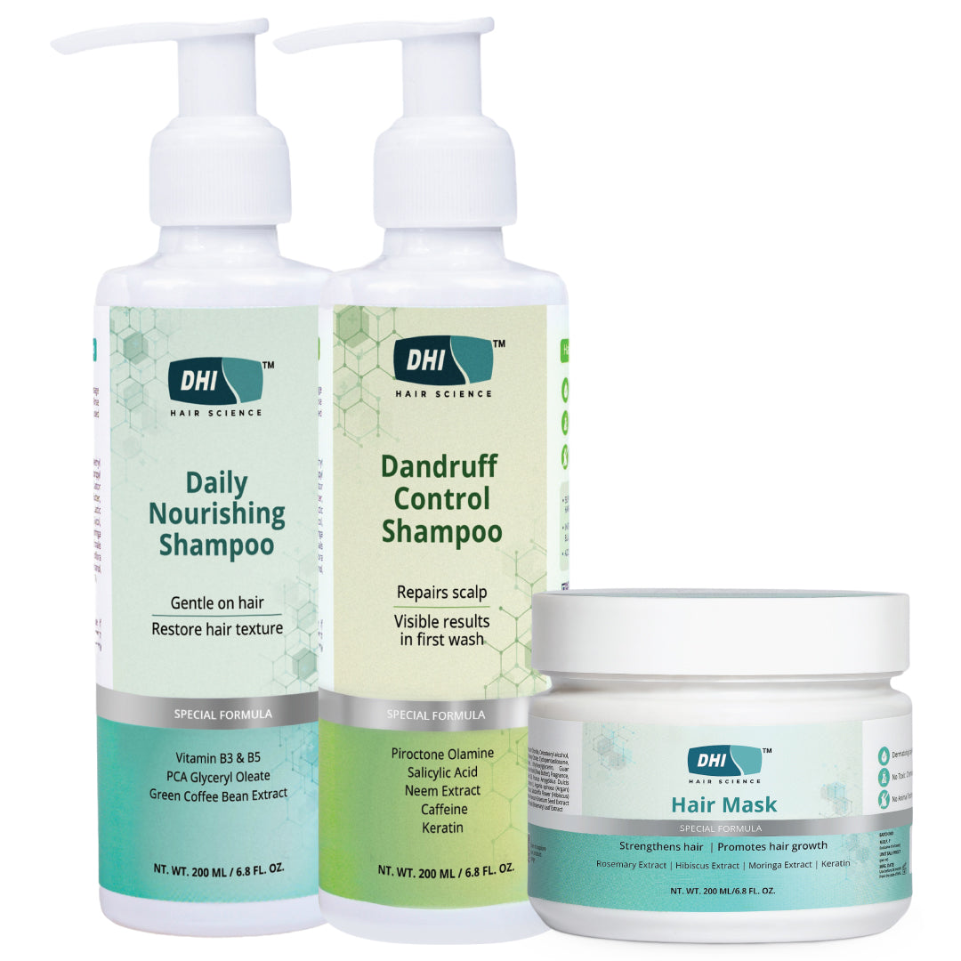 Dandruff Control Shampoo 200ml + Daily Nourishing Shampoo 200ml +(Hair Mask 200ml Free)