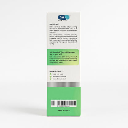 DHI Dandruff Control Shampoo with Piroctone Olamine, Salicylic Acid, Neem Extract, Caffeine & Keratin | 200 ml