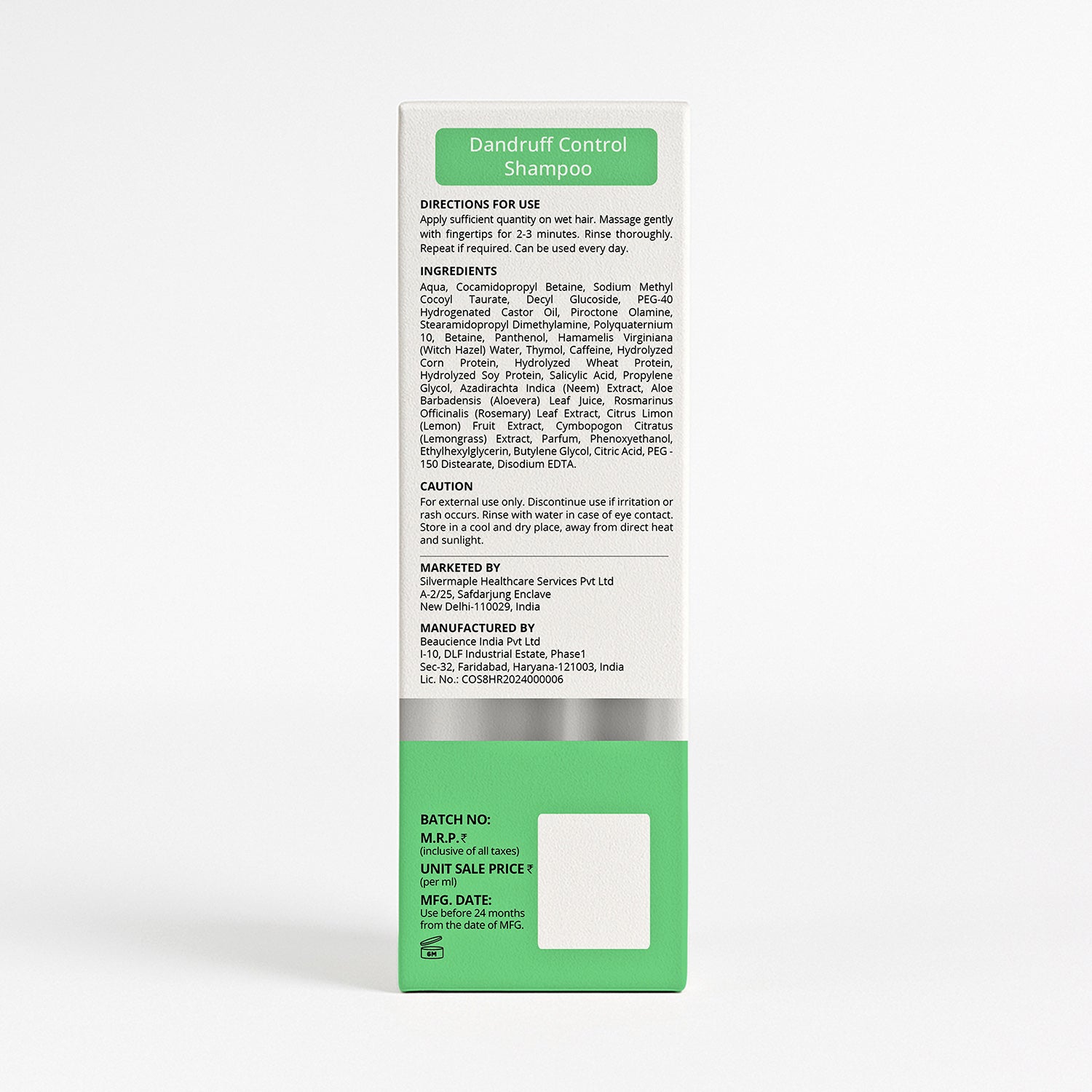 Dandruff Control Shampoo with Piroctone Olamine, Salicylic Acid & Neem | 200 ml