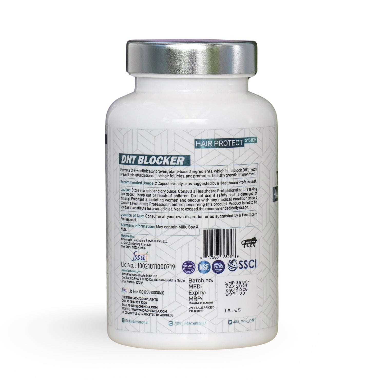 DHI HAIR VITAMIN- 60 Capsules | DHT BLOCKER- 60 Capsules (Combo)