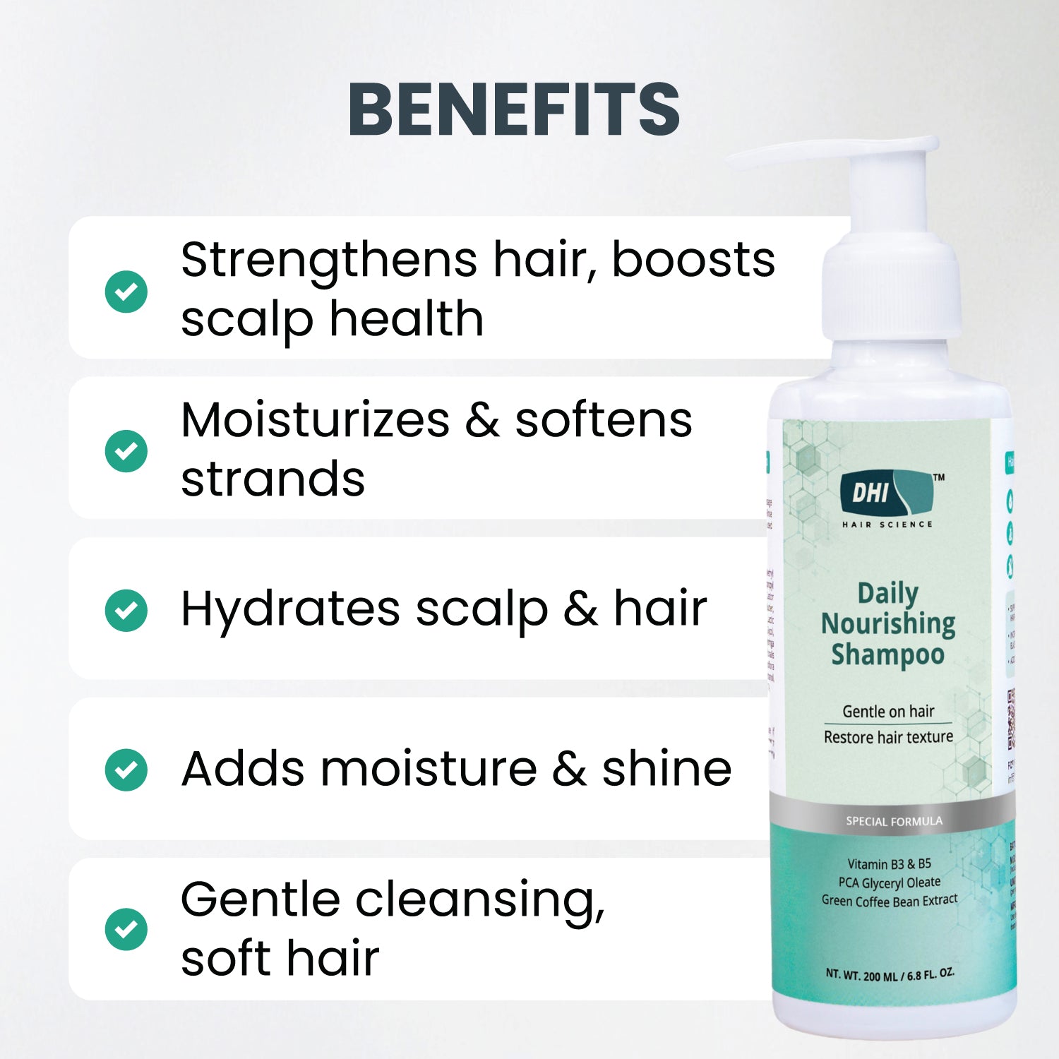 Daily Nourishing Shampoo with Vitamin B3, B5 & Green Coffee Extract | 200 ml Daily Nourishing Shampoo with Vitamin B3, B5 & Green Coffee Extract | 200 ml