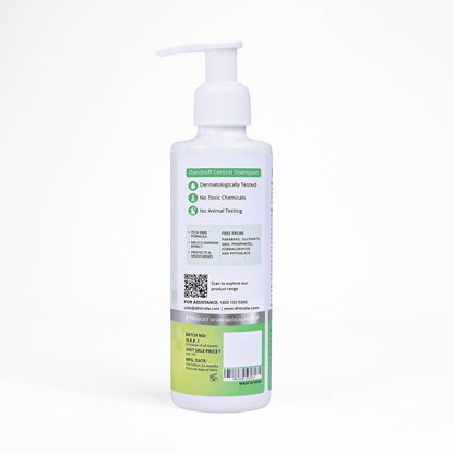 DHI Dandruff Control Shampoo with Piroctone Olamine, Salicylic Acid, Neem Extract, Caffeine & Keratin | 200 ml