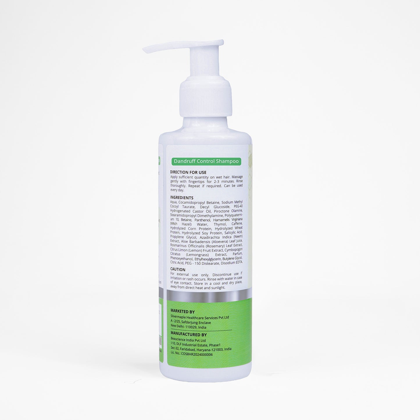DHI Dandruff Control Shampoo with Piroctone Olamine, Salicylic Acid, Neem Extract, Caffeine & Keratin | 200 ml