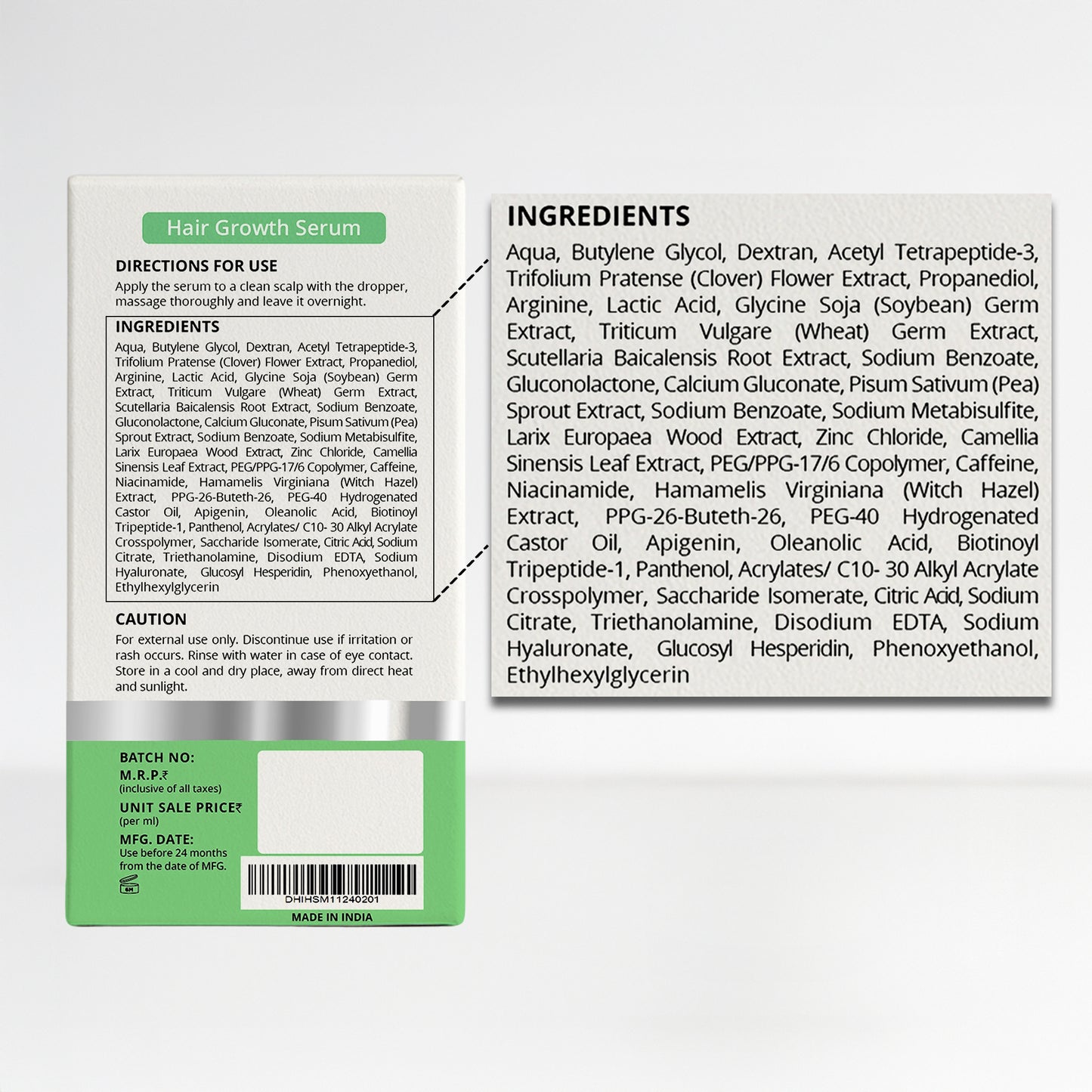 Hair Growth Serum with 19% Active Blend | 5% Capixyl, 3% Procapil, 3% Redensyl, 3% Anagain | 30 ml