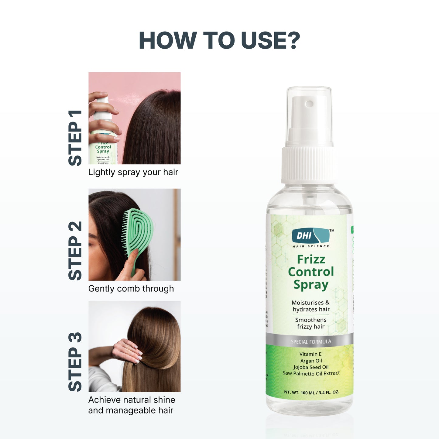 Frizz Control Spray with Argan & Saw Palmetto | 100 ml
