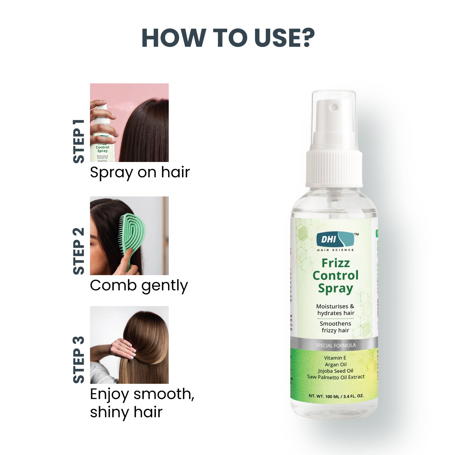 Frizz Control Spray with Argan & Saw Palmetto | 100 ml