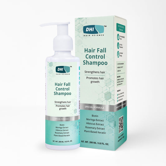 DHI Hair Fall Control Shampoo with Biotin, Moringa, Hibiscus and Rosemary Extract | 200 ml
