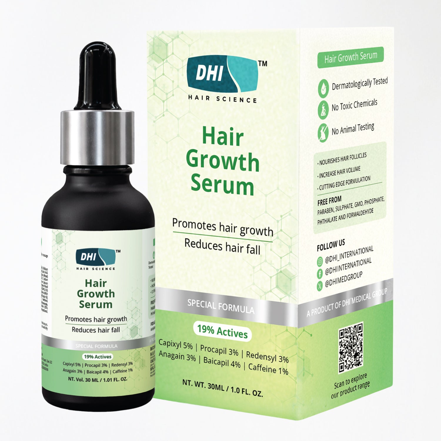 Hair Growth Serum with 19% Active Blend | 5% Capixyl, 3% Procapil, 3% Redensyl, 3% Anagain | 30 ml Hair Growth Serum with 19% Active Blend | 5% Capixyl, 3% Procapil, 3% Redensyl, 3% Anagain | 30 ml