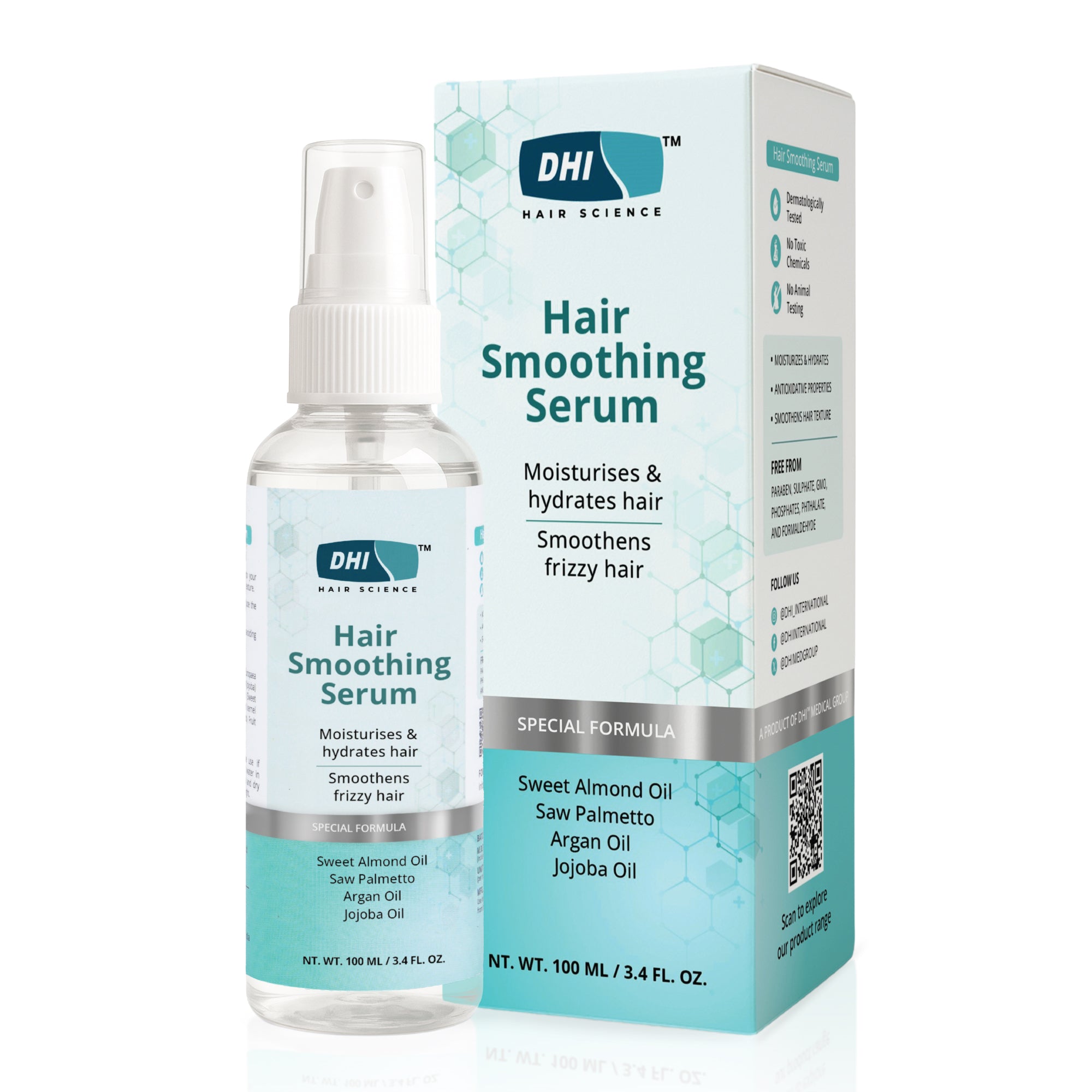 Hair Smoothing Serum with Argan, Sweet Almond, & Jojoba Oils | 100 ml