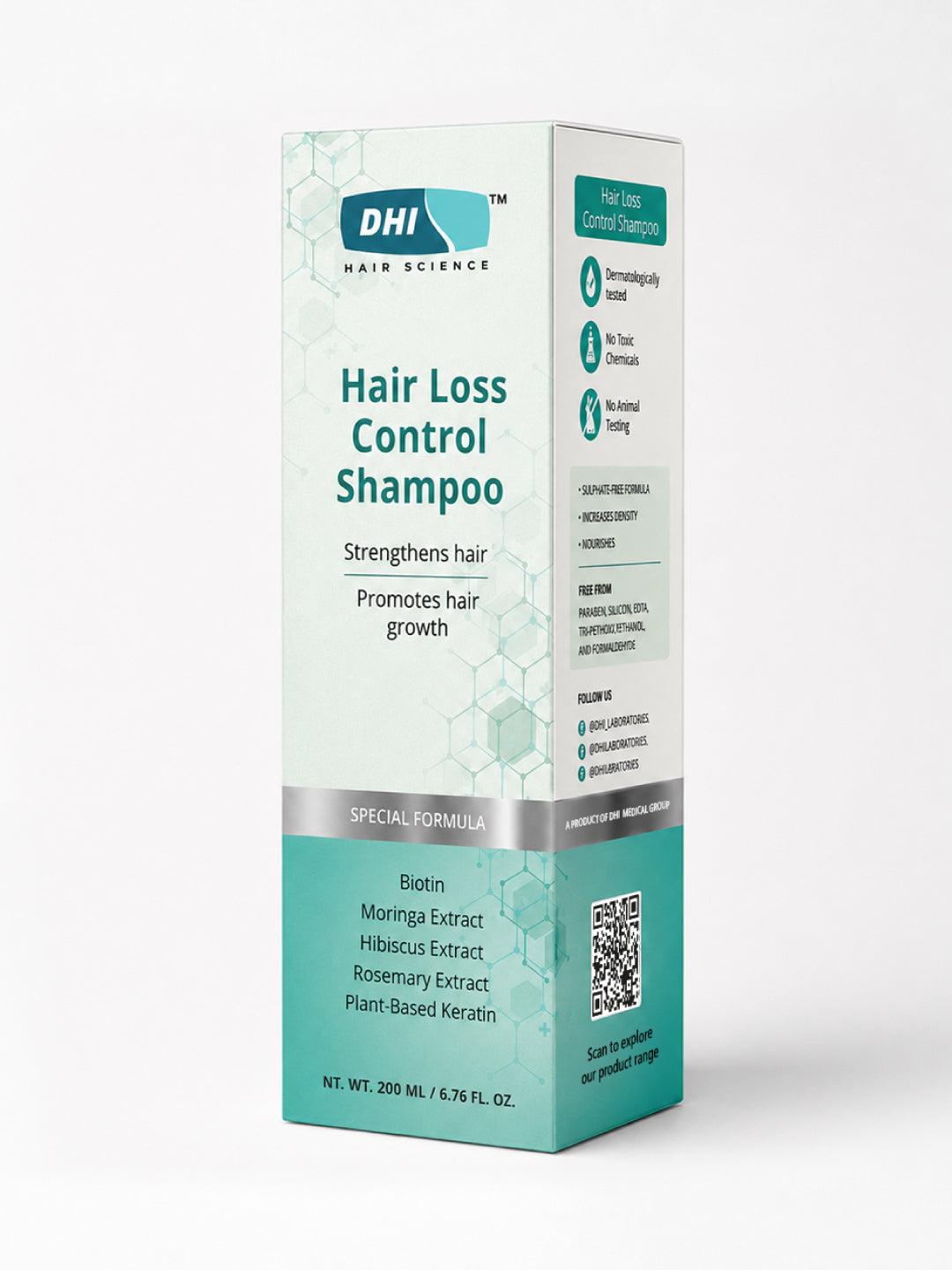Hair Loss Control Shampoo with Plant based Biotin, Moringa & Rosemary | 200 ml