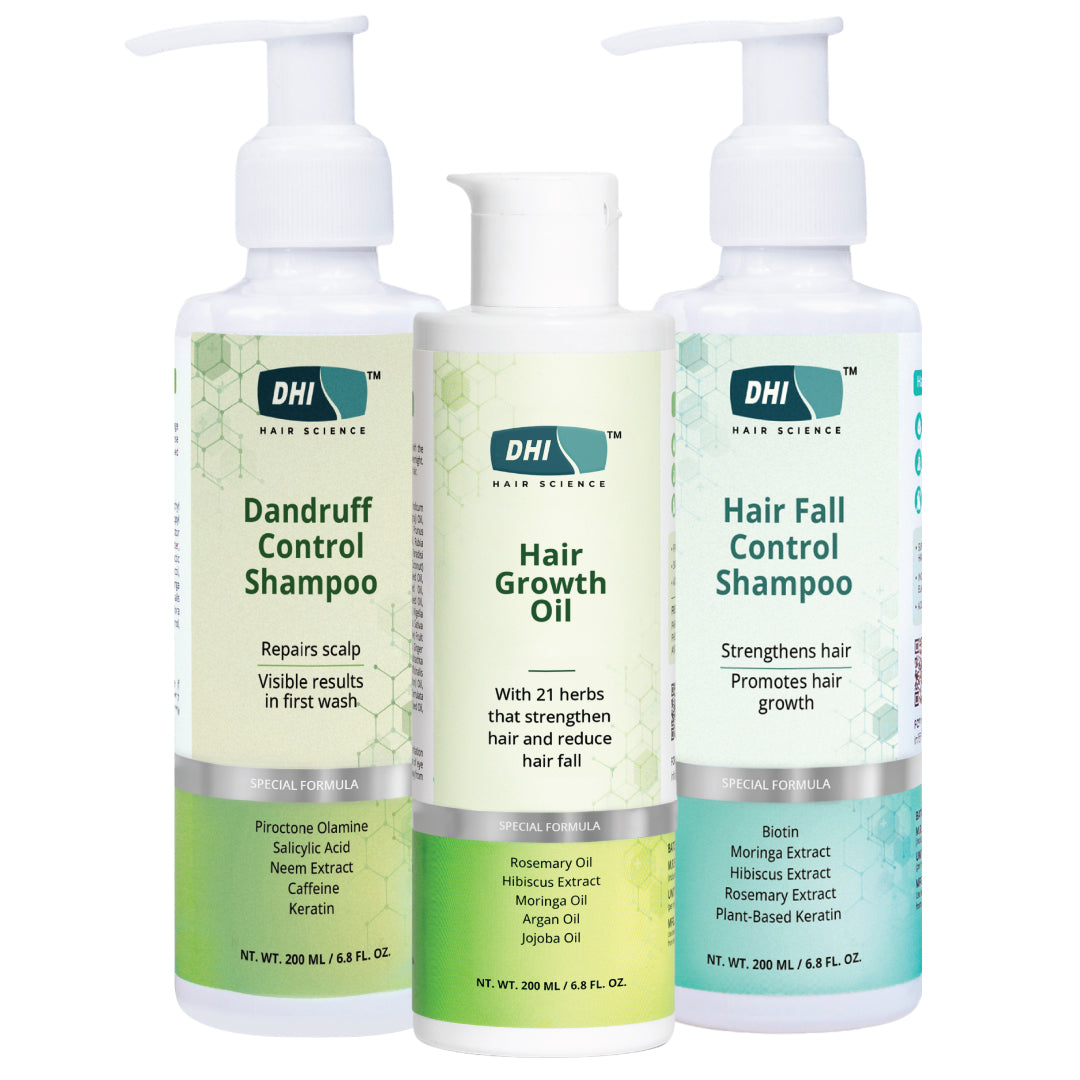 Hair Fall Control Shampoo 200ml + Dandruff Control Shampoo 200ml +(Hair Growth Oil 200ml FREE)