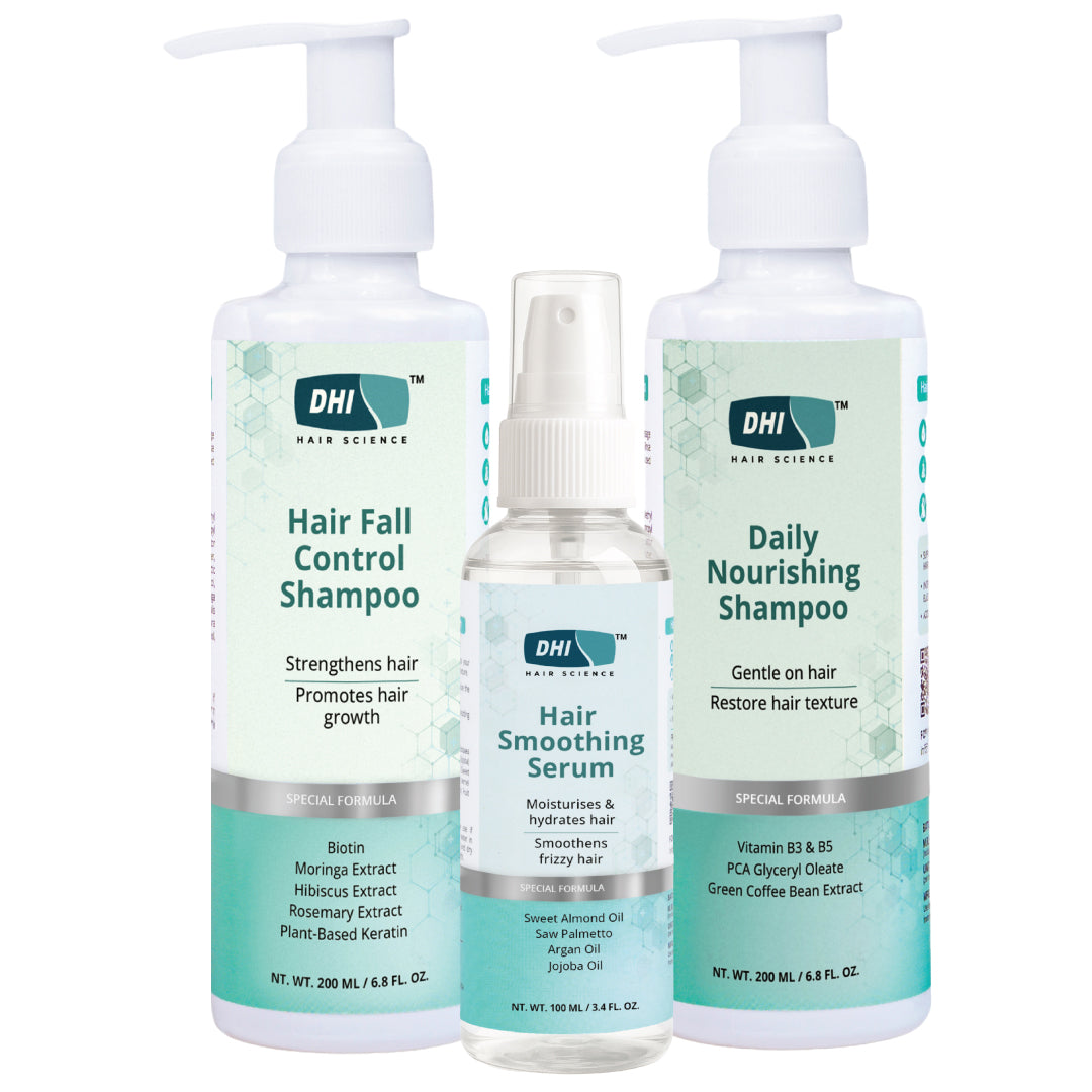 Hair Fall Control Shampoo 200ml + Daily Nourishing Shampoo 200ml + (Smoothing Serum 100ml Free)