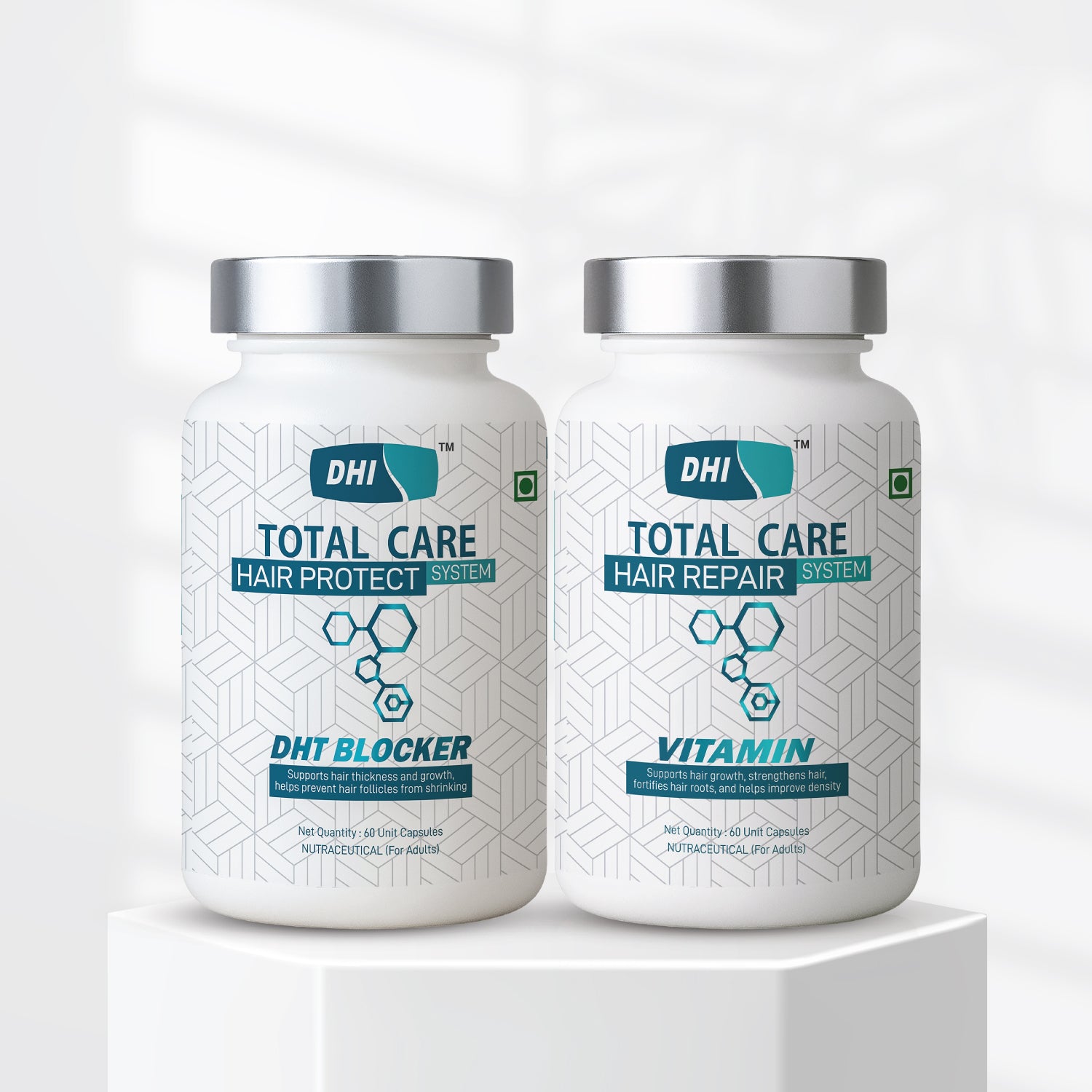 DHI HAIR VITAMIN- 60 Capsules | DHT BLOCKER- 60 Capsules (Combo)